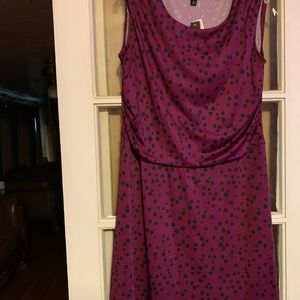 Espresso burgundy and black polka dot dress